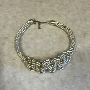 Gold Colored Twisted Braided Knotted Necklace